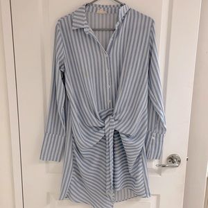 Tie front shirt dress